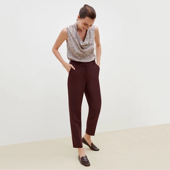 MM Lafleur Pants - MM LaFleur The Mejia Pant in Sharkskin Garnet
